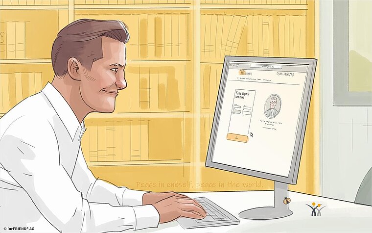 Mann Besucht Website Elite Experts iurFRIEND® AG
